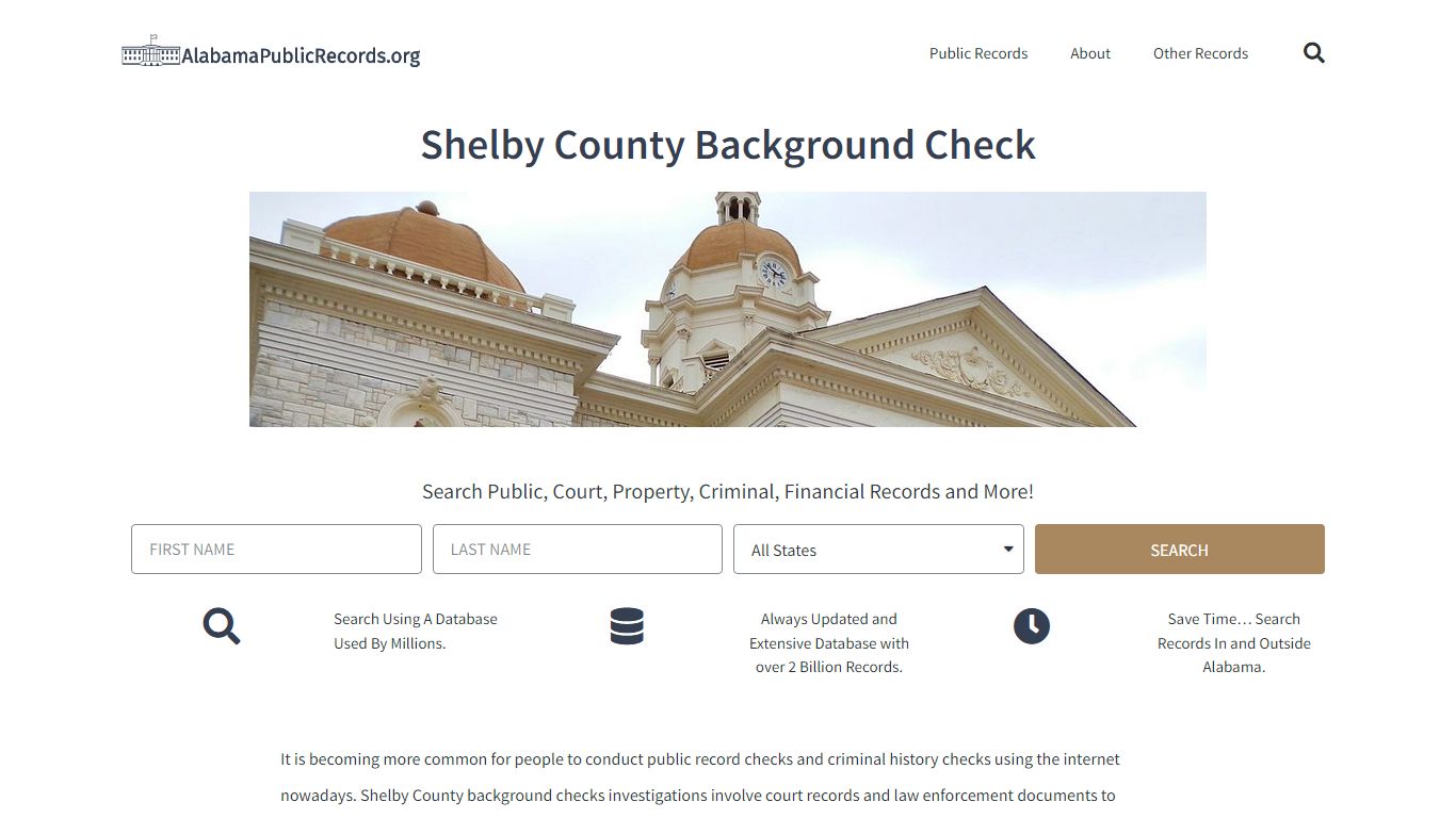 Shelby County Background Check | AlabamaPublicRecords.org